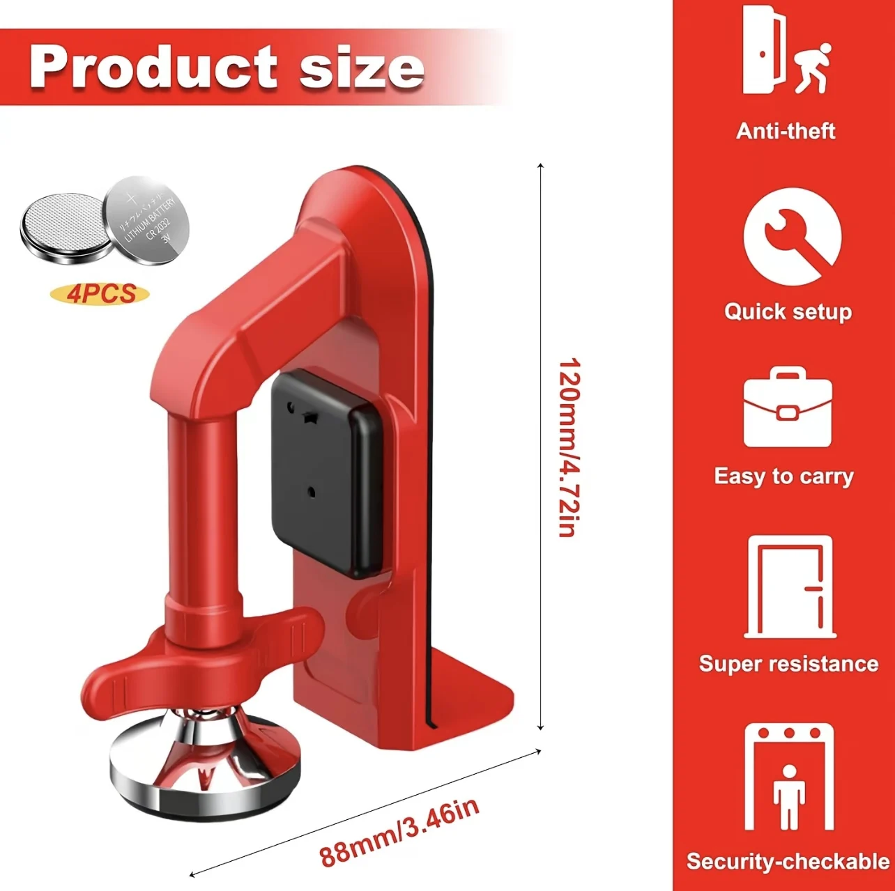 1 pièce Dispositif de sécurité - Door Stop Alarm avis et prix